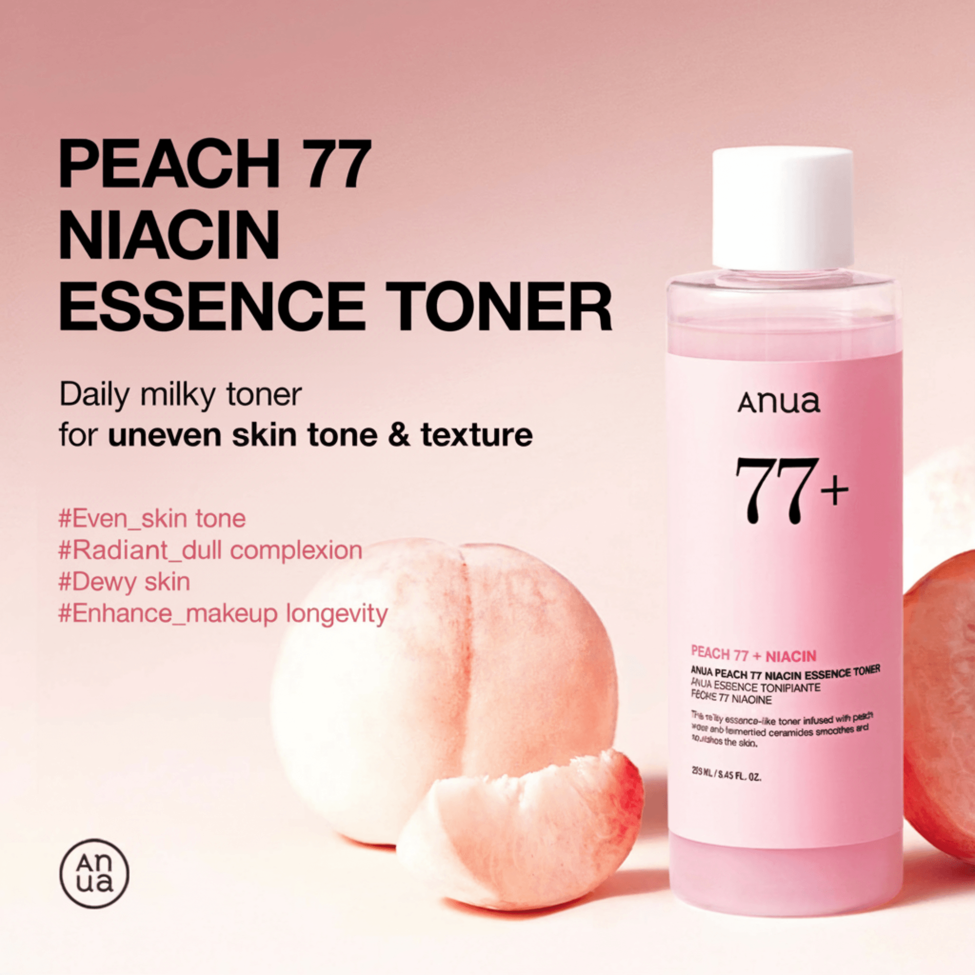 Anua Peach 77 Niacin Essence Toner 8.45 fl. oz.(250ml) detail 14