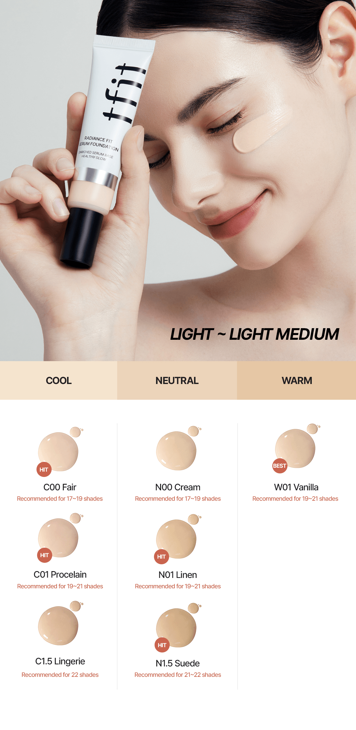 [30colors] tfit Radiance Fit Serum Foundation 1.05 oz.(30g) detail 6