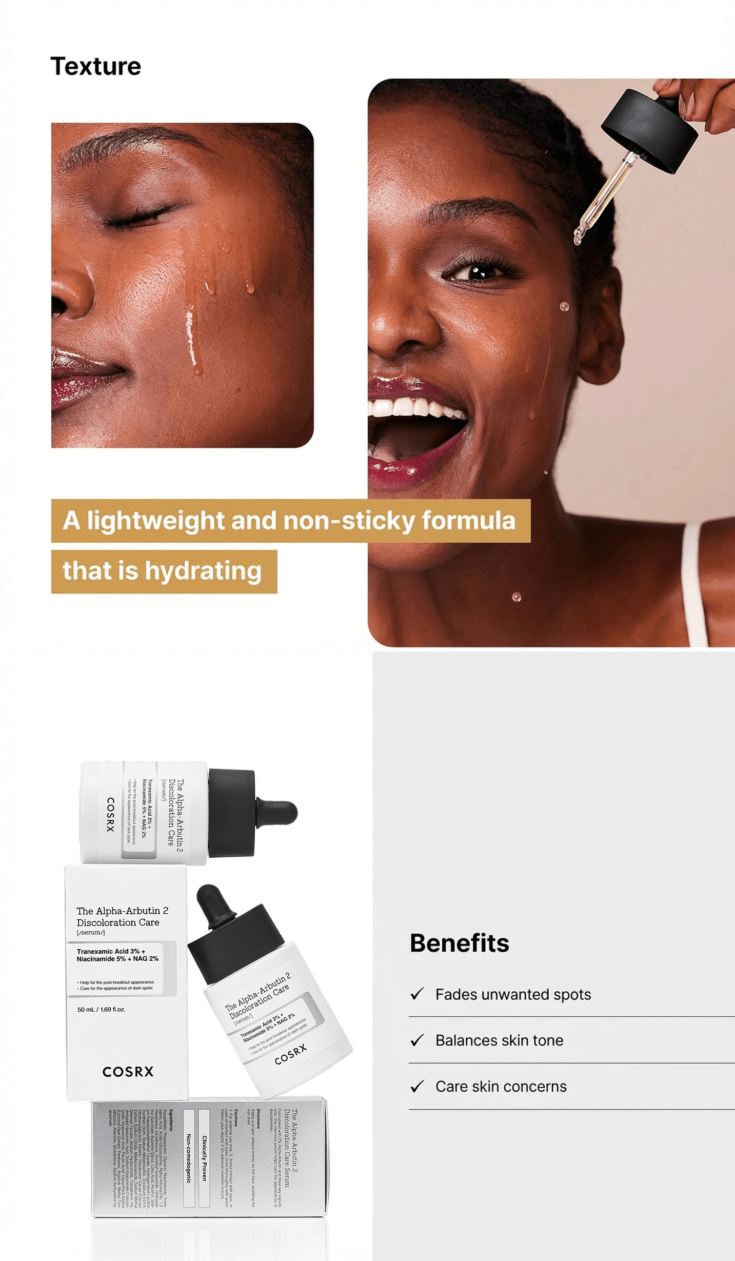 COSRX The Alpha-arbutin 2 Discoloration Care Serum 1.69 fl. oz.(50ml) detail 3