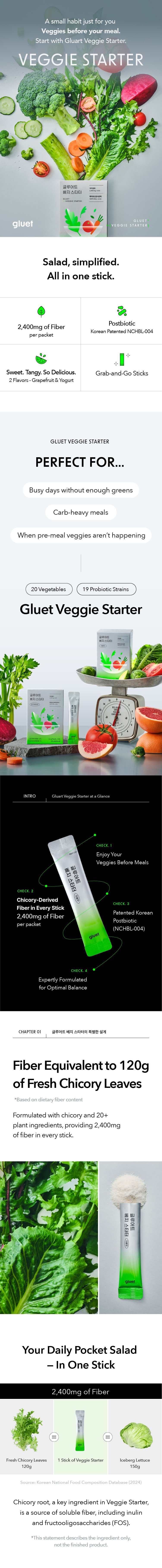 [2flavors] Gluet Veggie Starter 0.13 oz.(3.6g) x 14 Sticks detail 1