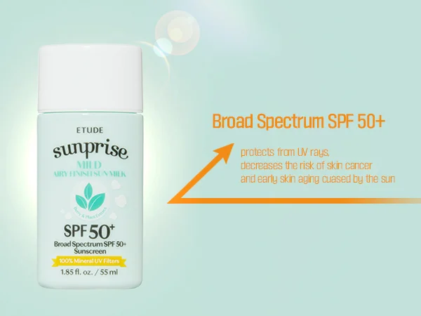 ETUDE Sunprise Mild Airy Finish Sun Milk SPF50+ 1.85 fl. oz.(55ml) detail 4