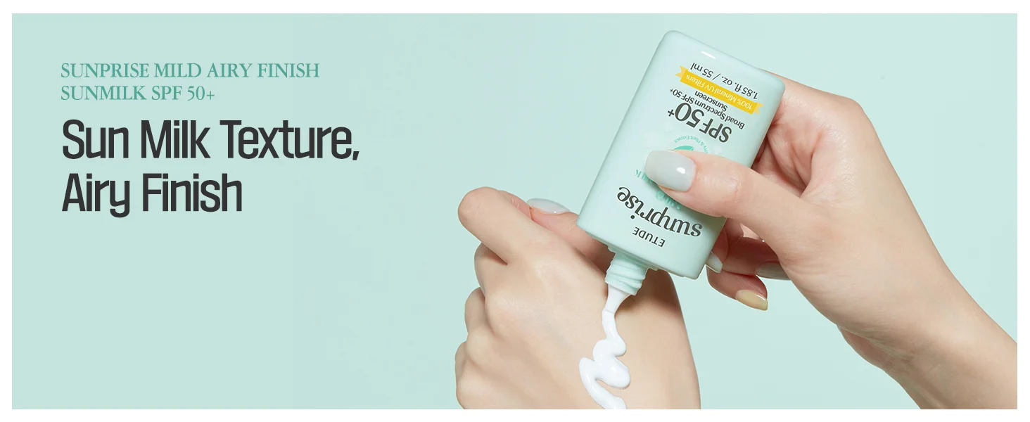 ETUDE Sunprise Mild Airy Finish Sun Milk SPF50+ 1.85 fl. oz.(55ml) detail 1