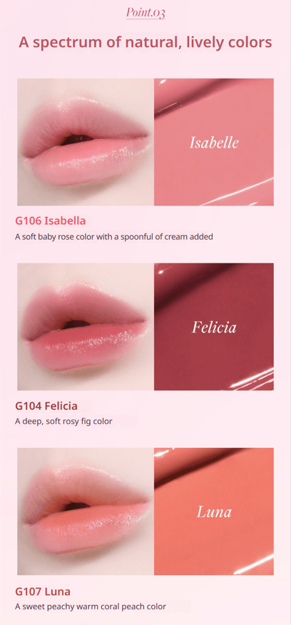 [8colors] DEAR DAHLIA Lip Paradise Sensual Lip Glow 0.11 oz.(3.3g) detail 5