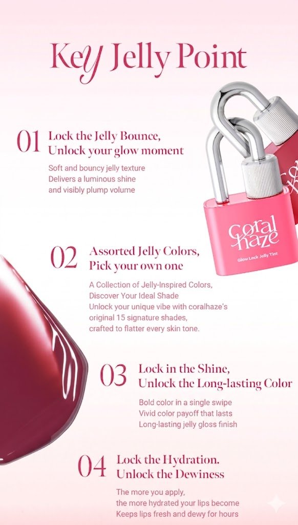 [6colors] Coralhaze Glow Lock Jelly Tint 0.14 oz.(4g) detail 4