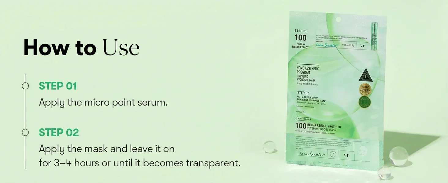 [5types] VT Color Reedle Shot 100 2step Hydrogel Mask Sheet 1ct 1.16 oz.(33g) detail 10