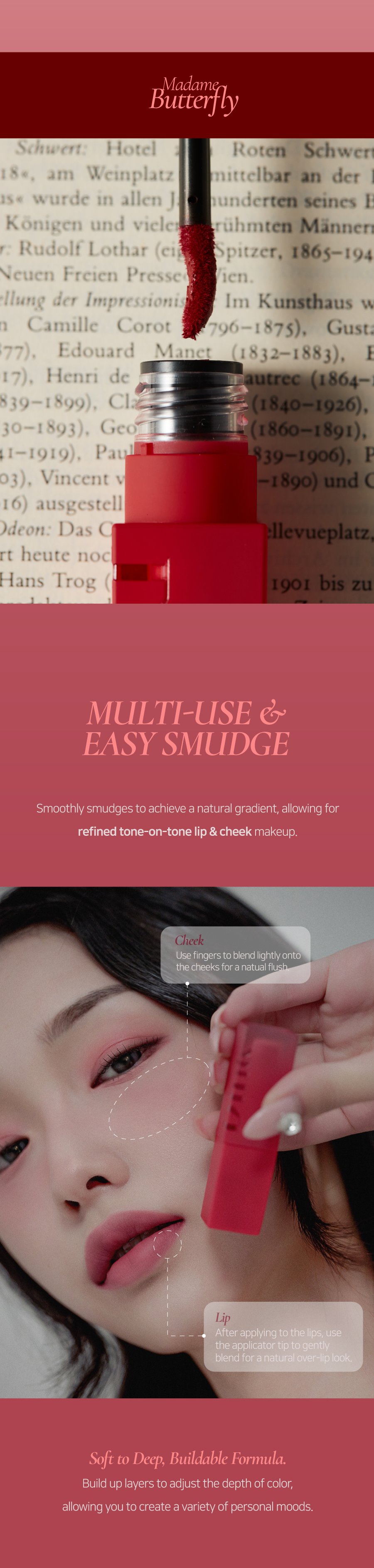 [10colors] Dinto Blurring Lip Veil Tint (madame Butterfly Collection) 0.11 fl. oz.(3.5ml) detail 10