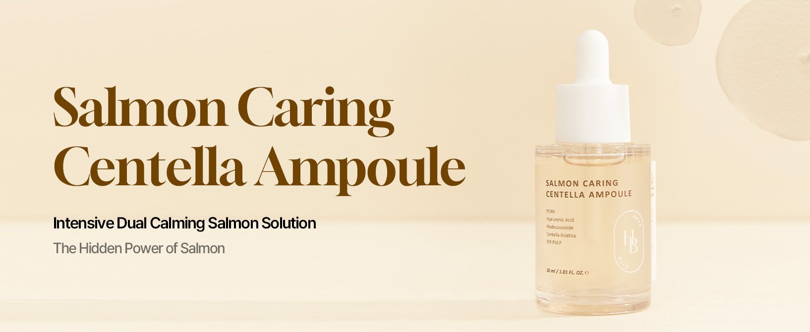 HEVEBLUE Salmon Caring Centella Ampoule 1.01 fl. oz.(30ml) detail 1