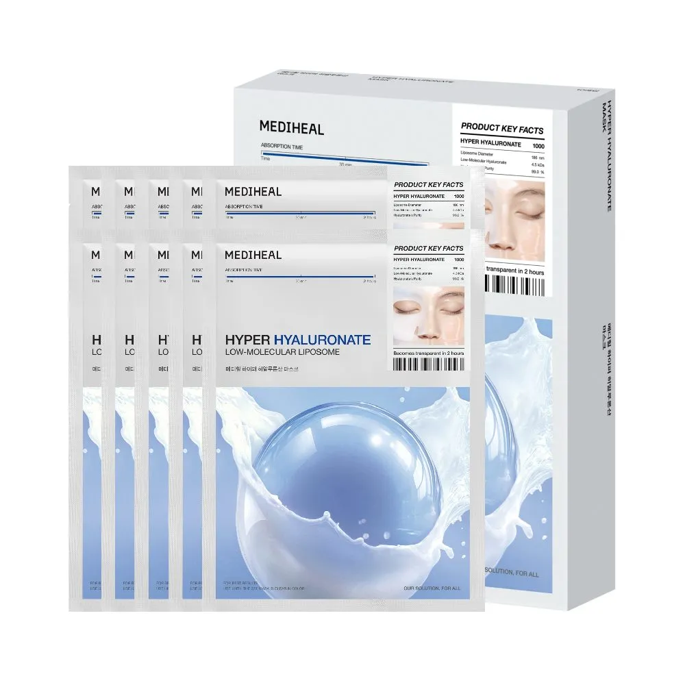 MEDIHEAL Hyper Hyaluronate Mask 1.23 oz.(35g) x 10ea
