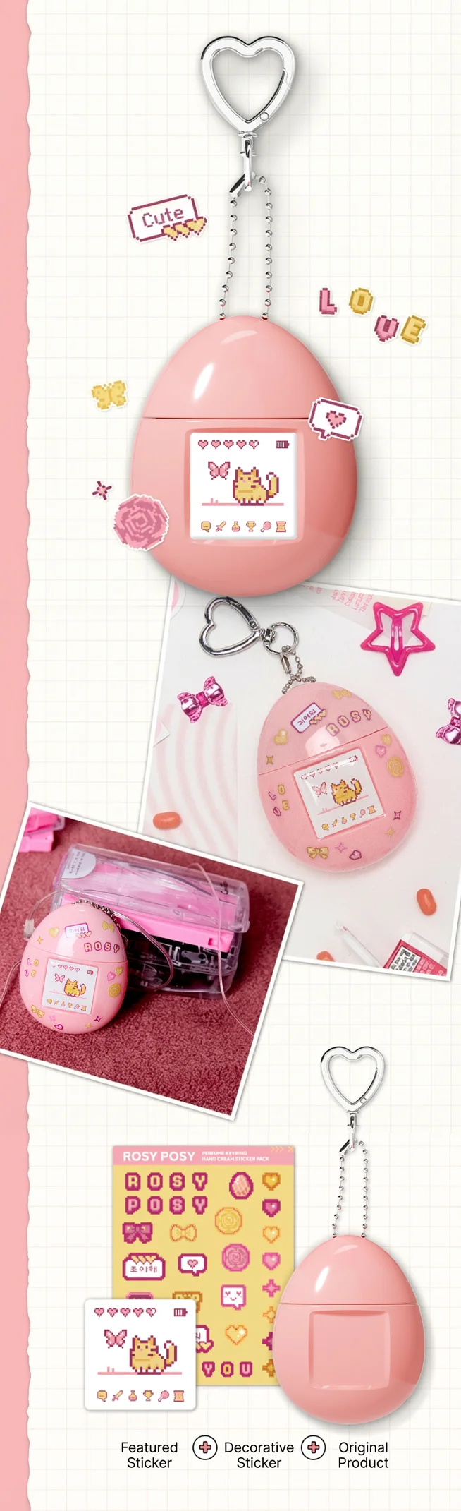 [4scents] MUMCHIT Perfume Keyring Hand Cream Rosy Posy 1.69 fl. oz.(50ml) detail 4