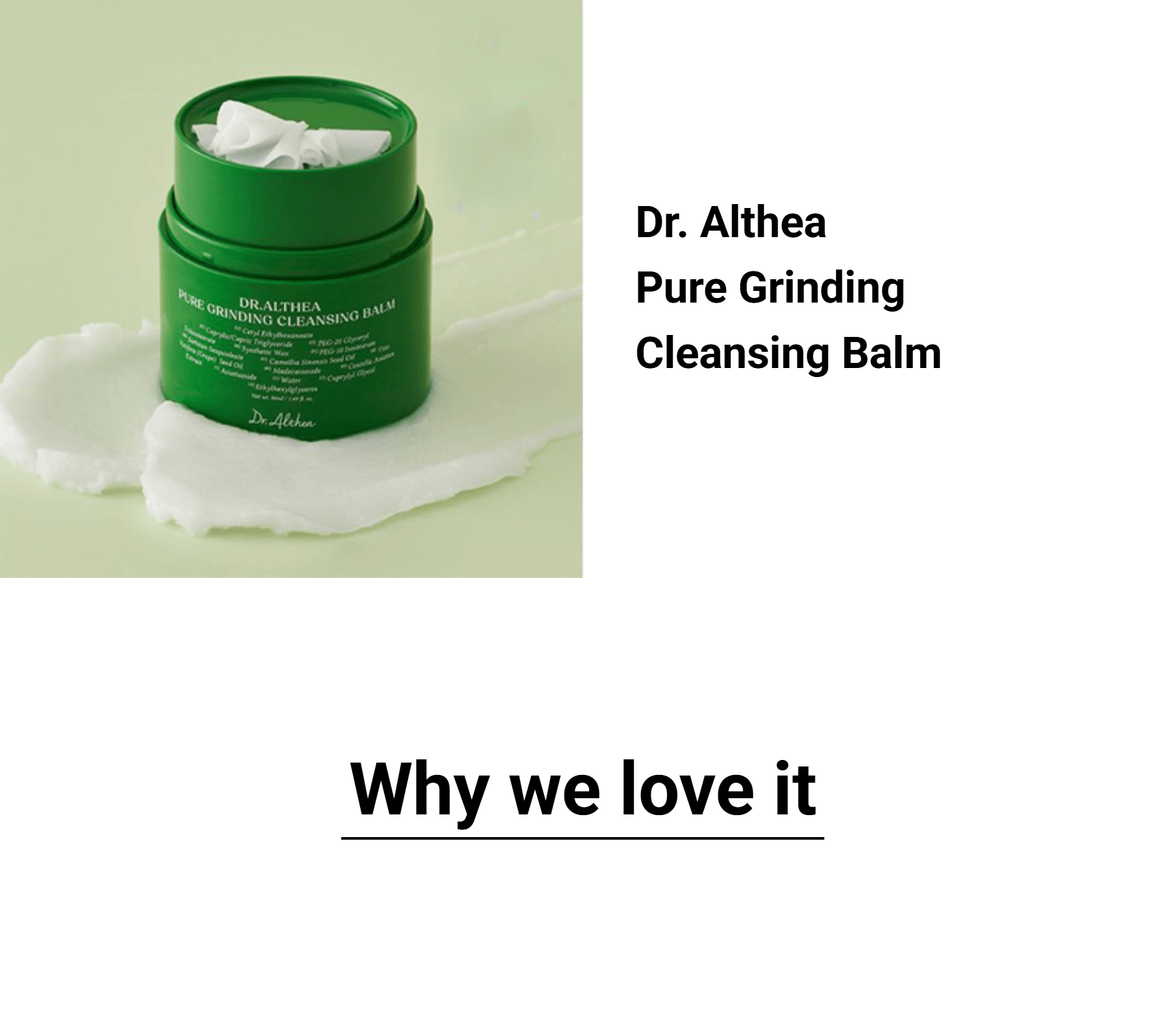 Dr.Althea Pure Grinding Cleansing Balm 1.69 fl. oz.(50ml) detail 1