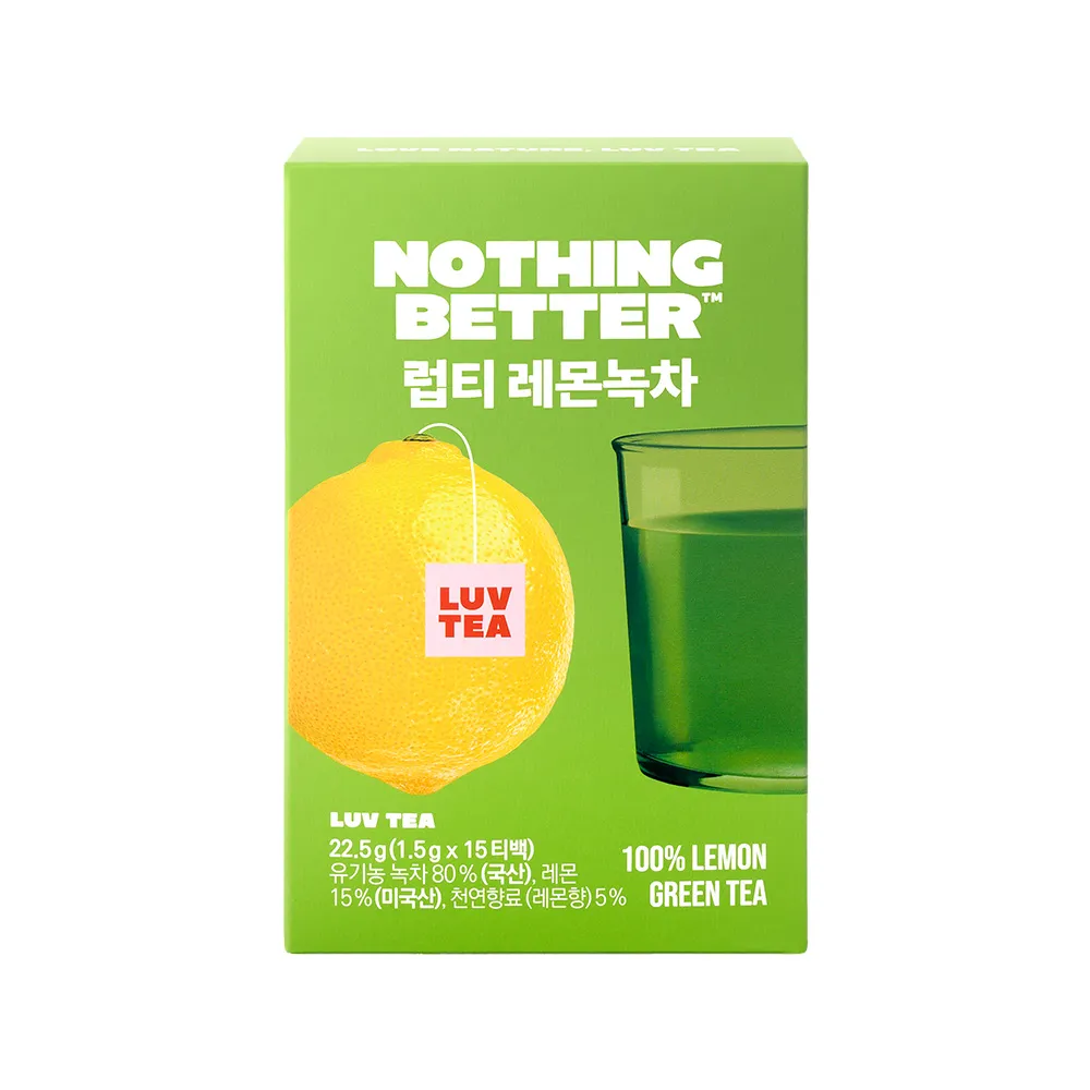 NOTHING BETTER Luv Tea Lemon Green Tea 15ea 0.79 oz.(22.5g)