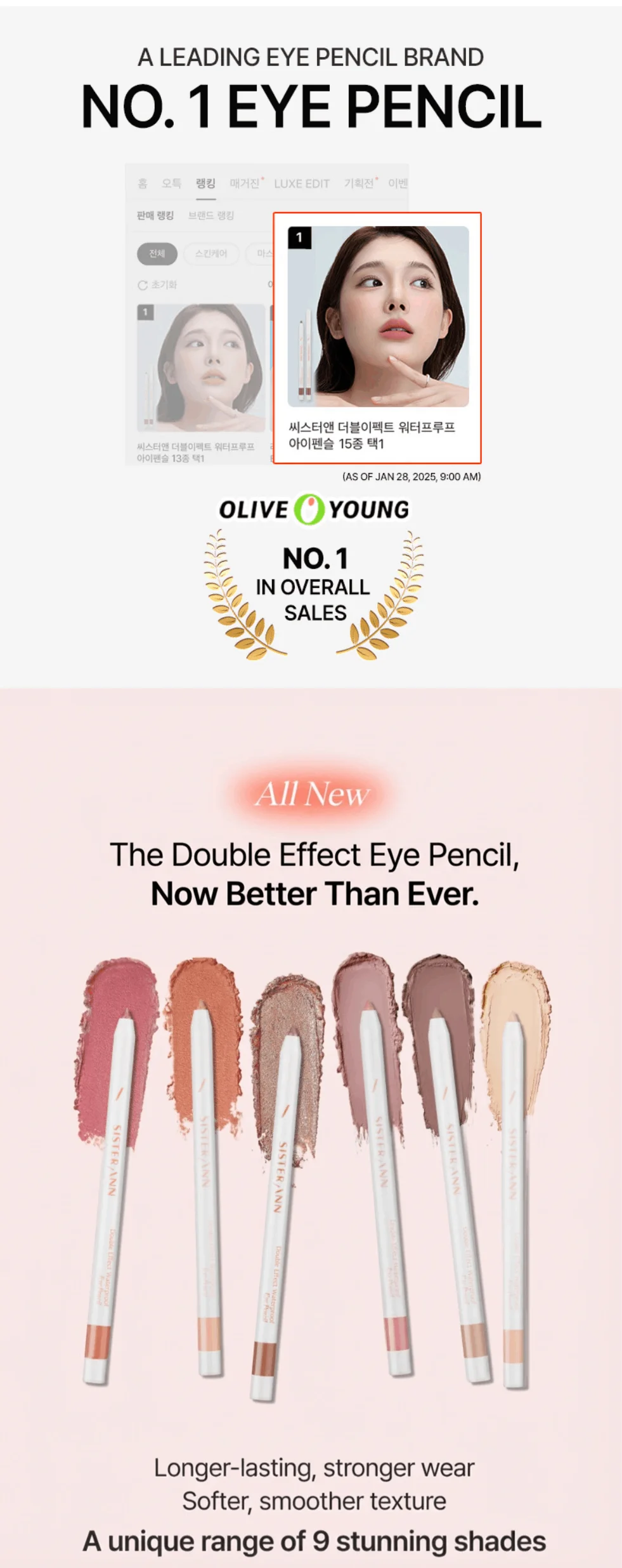 [9colors] SISTER ANN Double Effect Waterproof Eye Pencil 0.02 oz.(0.5g) detail 1