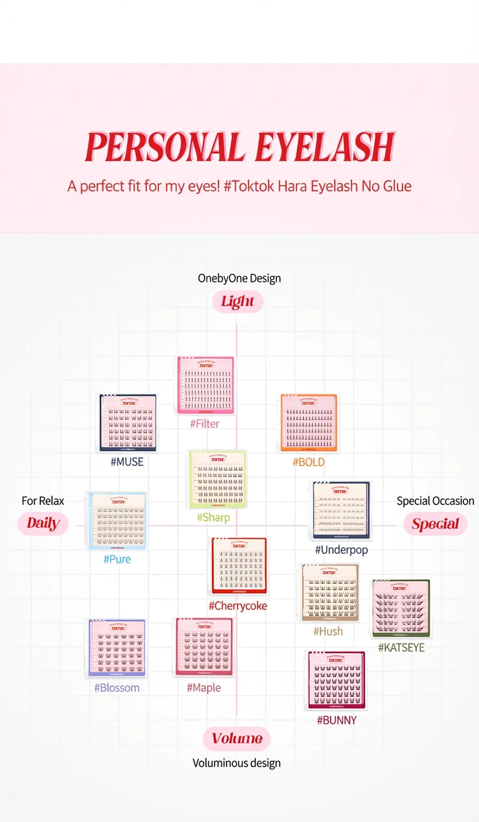 [11types] CORINGCO Toktokhara No Glue Eyelash detail 7