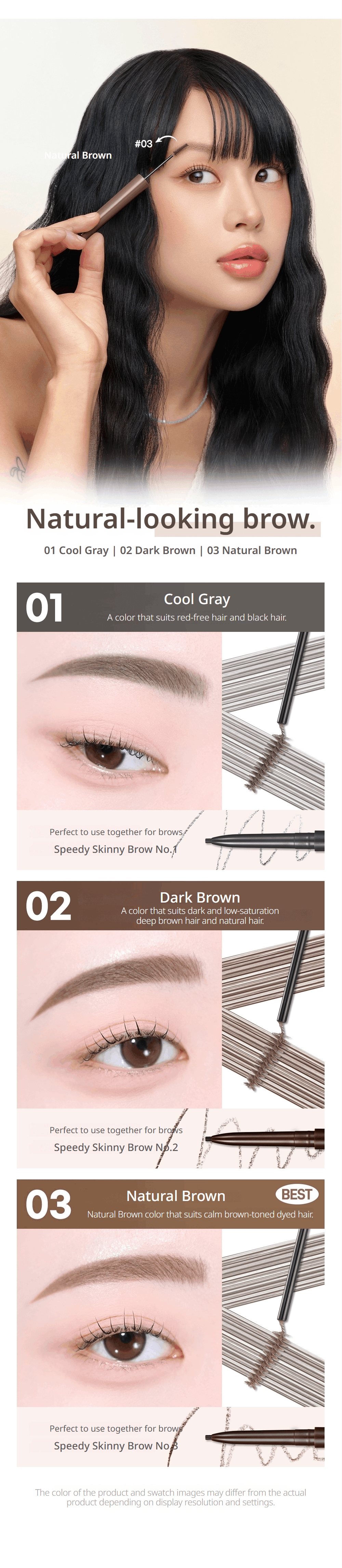 [8colors] PERIPERA Speedy Skinny Brow Mascara 0.1 oz.(3g) detail 3