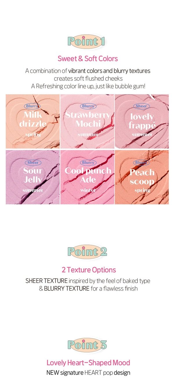 [6colors] ETUDE Heart Pop Blusher 0.14 oz.(4g) detail 3