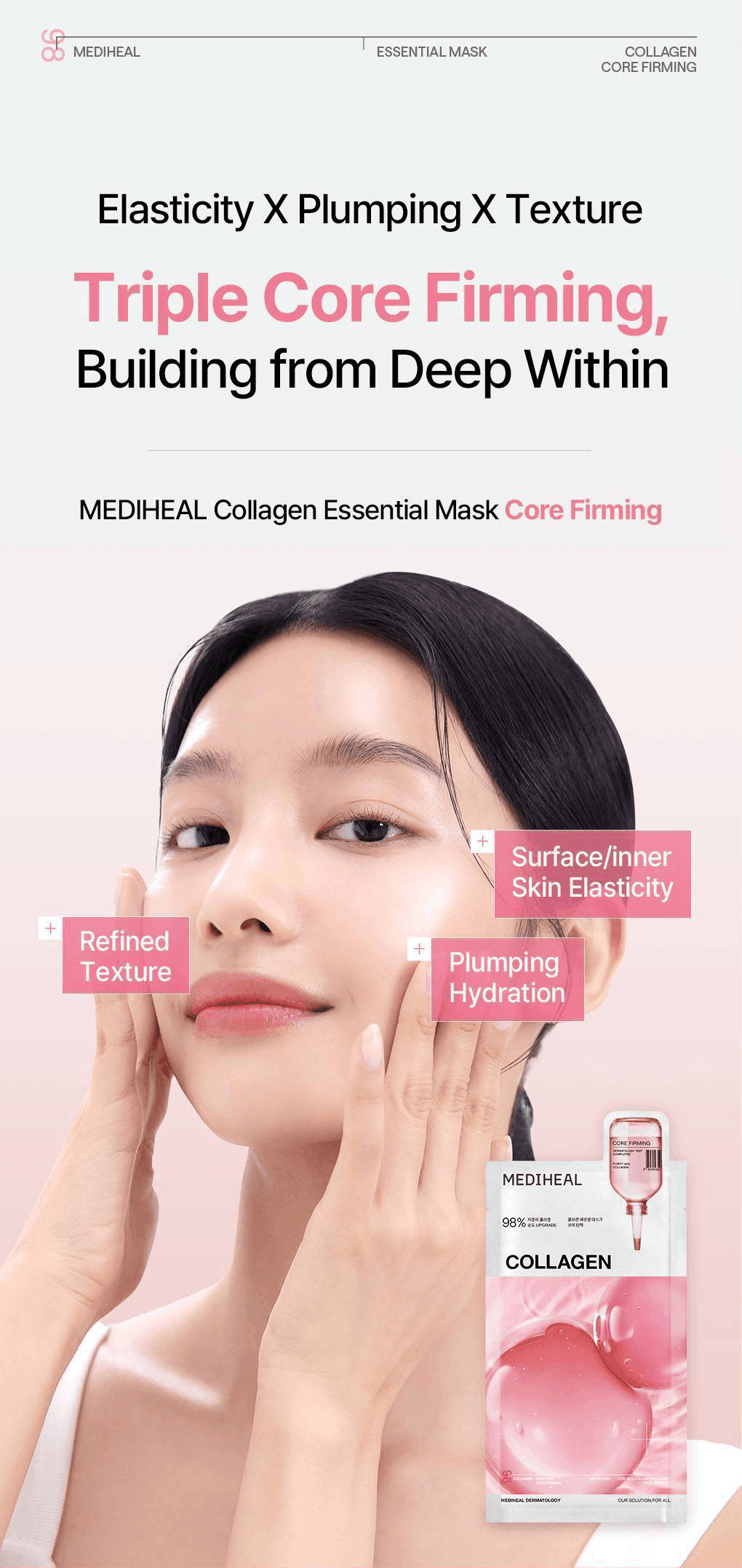 MEDIHEAL Collagen Essential Mask Core Firming 0.81 fl. oz.(24ml) x 10ea detail 2