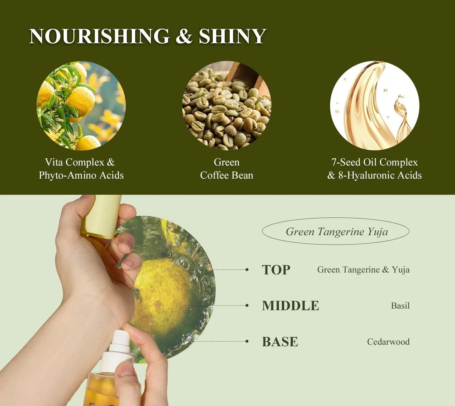 Teabless Green Tangerine Yuja Kombu Tea Perfume Hair&body Mist 3.38 fl. oz.(100ml) detail 2