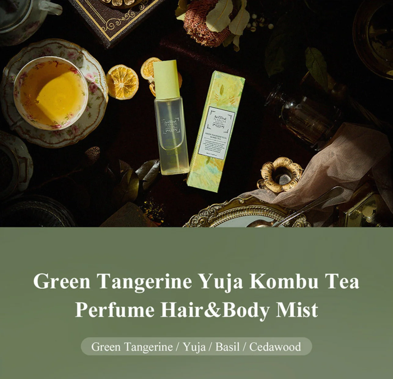 Teabless Green Tangerine Yuja Kombu Tea Perfume Hair&body Mist 3.38 fl. oz.(100ml) detail 4