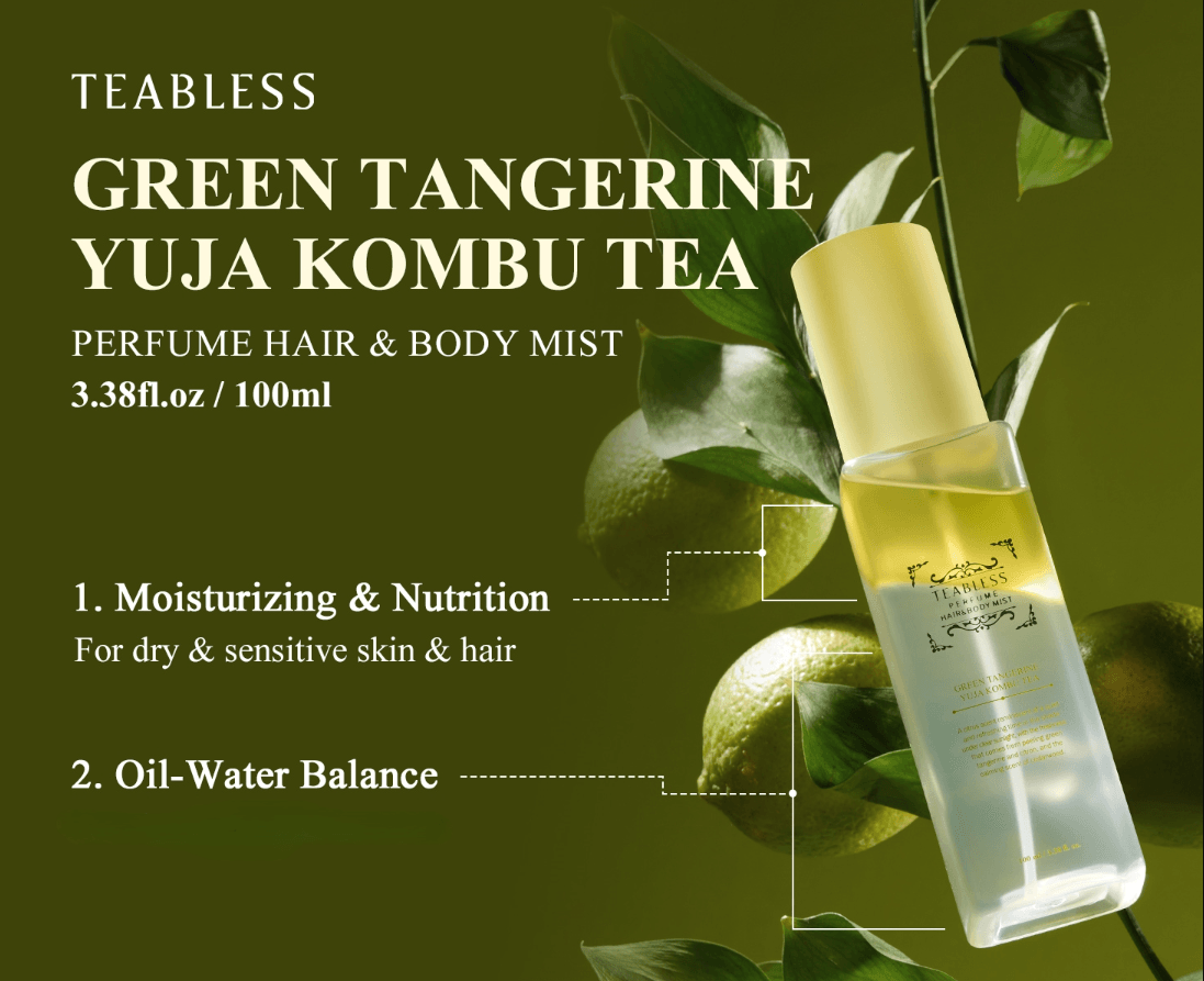 Teabless Green Tangerine Yuja Kombu Tea Perfume Hair&body Mist 3.38 fl. oz.(100ml) detail 2