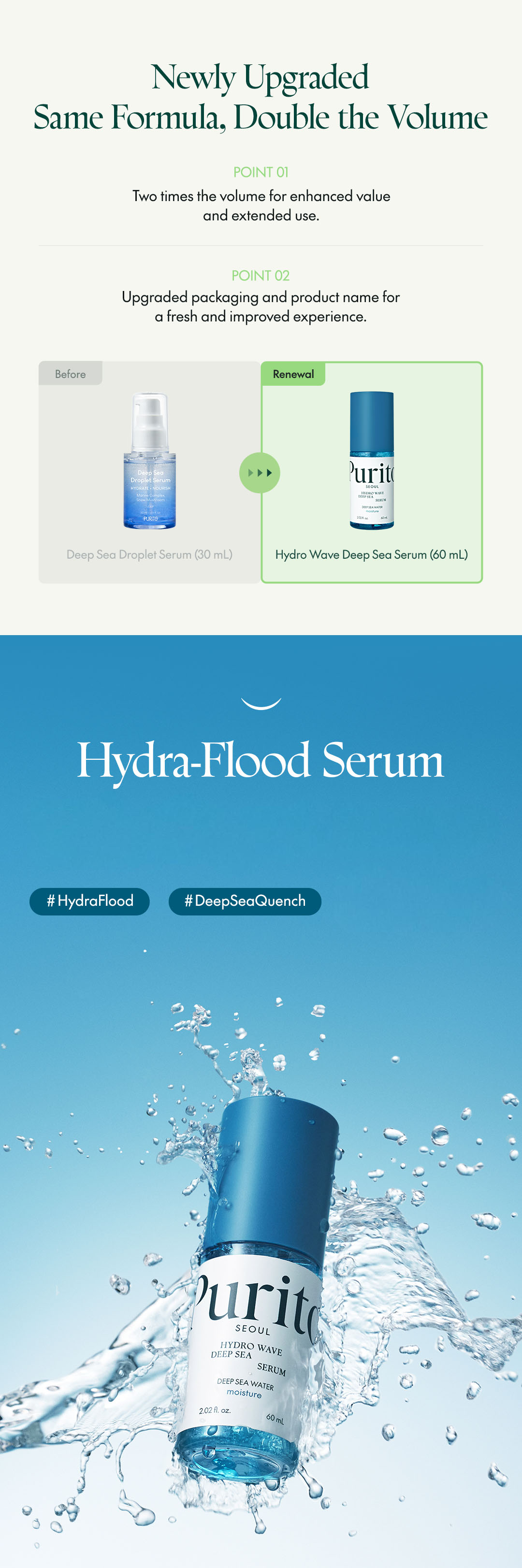PURITO SEOUL Hydro Wave Deep Sea Serum 2.02 fl. oz.(60ml) | OLIVE