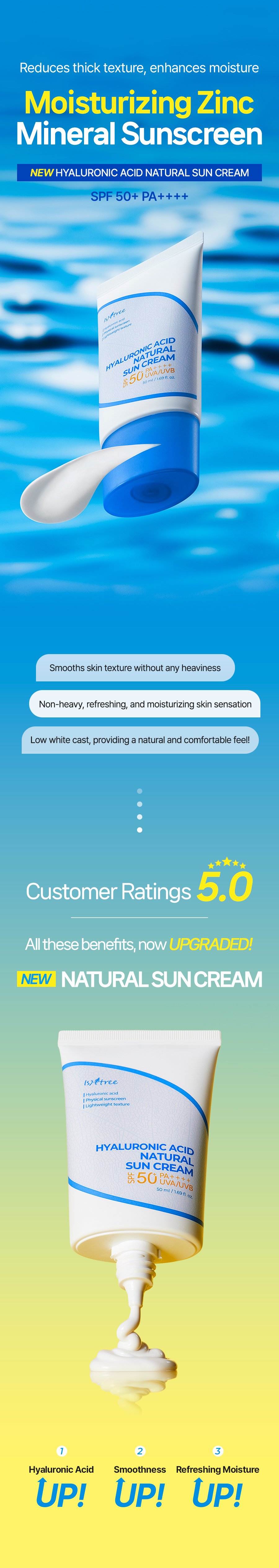 Isntree Hyaluronic Acid Natural Sun Cream 1.69 fl. oz.(50ml) detail 1