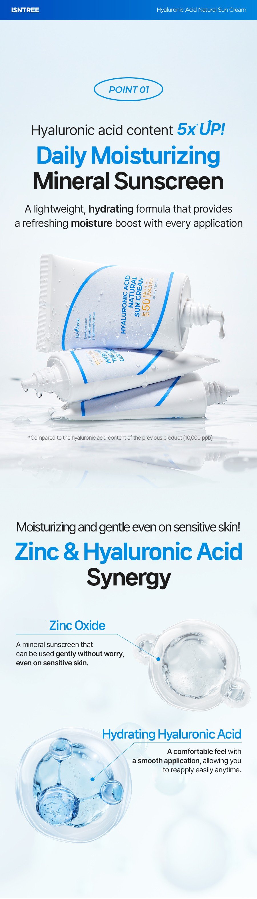 Isntree Hyaluronic Acid Natural Sun Cream 1.69 fl. oz.(50ml) detail 2