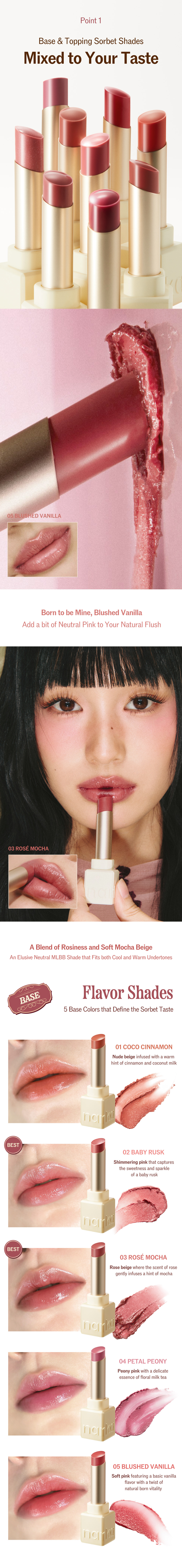 [4colors] narka Sugar Rubbing Lip Sorbet 0.15 oz.(4.5g) detail 3