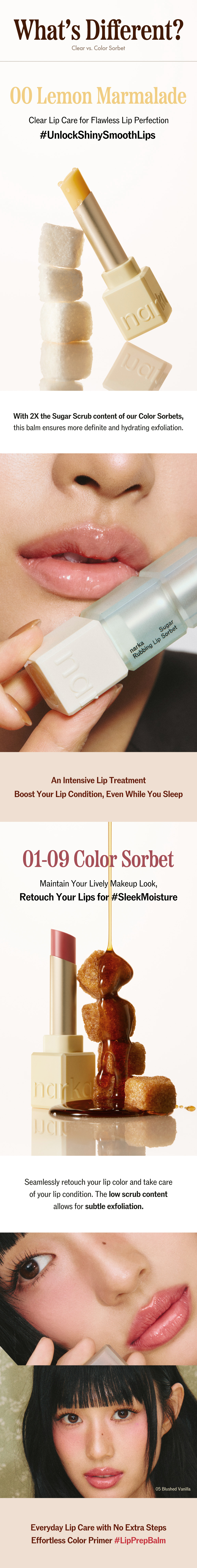 [4colors] narka Sugar Rubbing Lip Sorbet 0.15 oz.(4.5g) detail 6