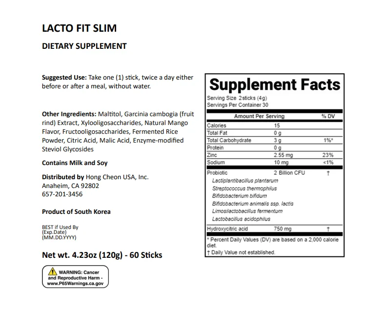 LACTO-FIT Slim 4.2 oz.(120g) x 60p detail 2
