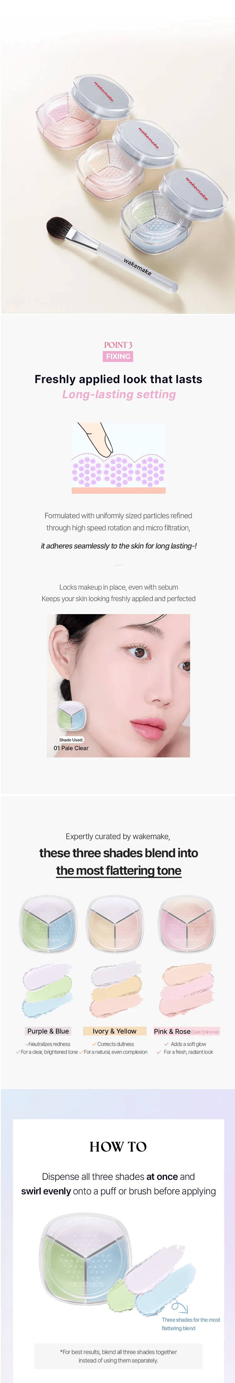 [3colors] WAKE MAKE Stay Fixer Multi Color Powder detail 5