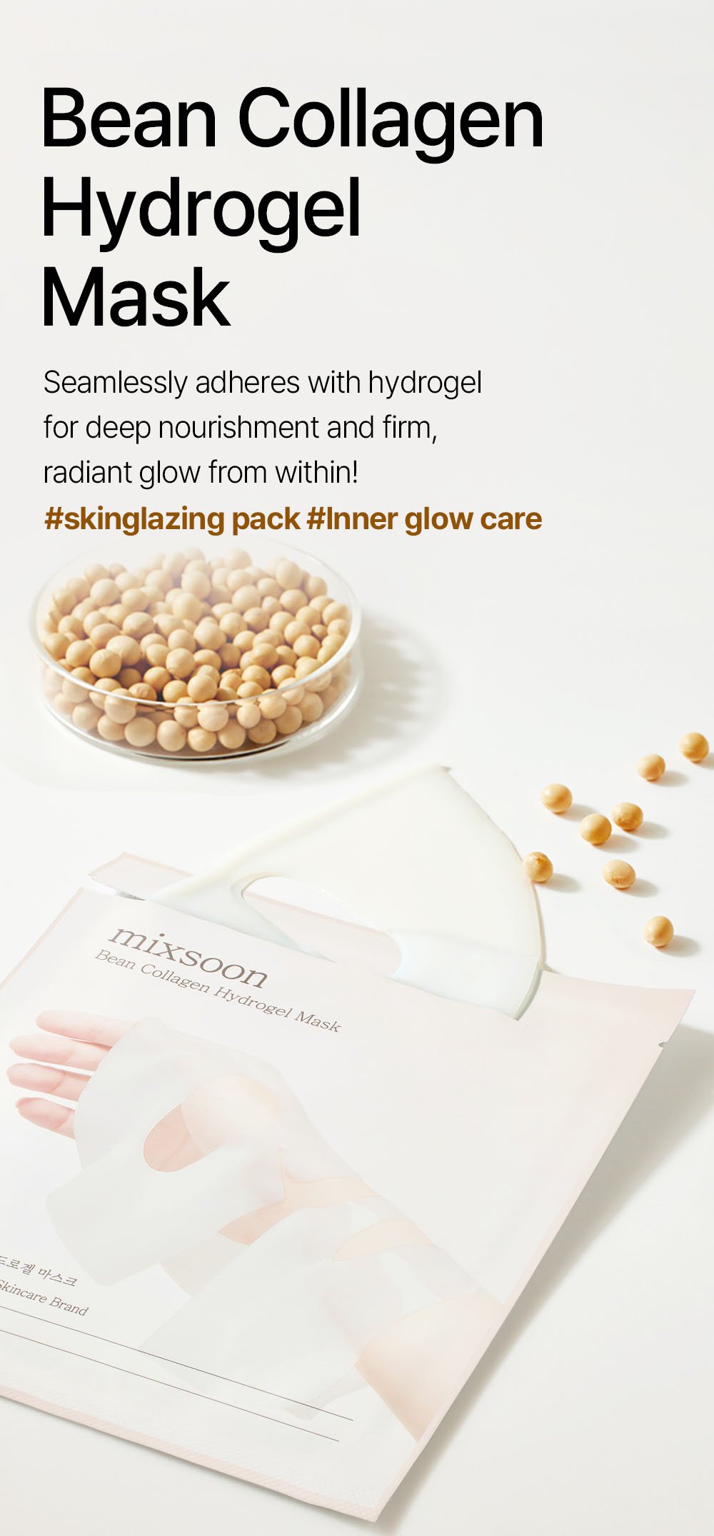 mixsoon Bean Collagen Hydrogel Mask 1.23 Net Wt. oz. (1.23 oz.(35g)) x 5ea detail 1