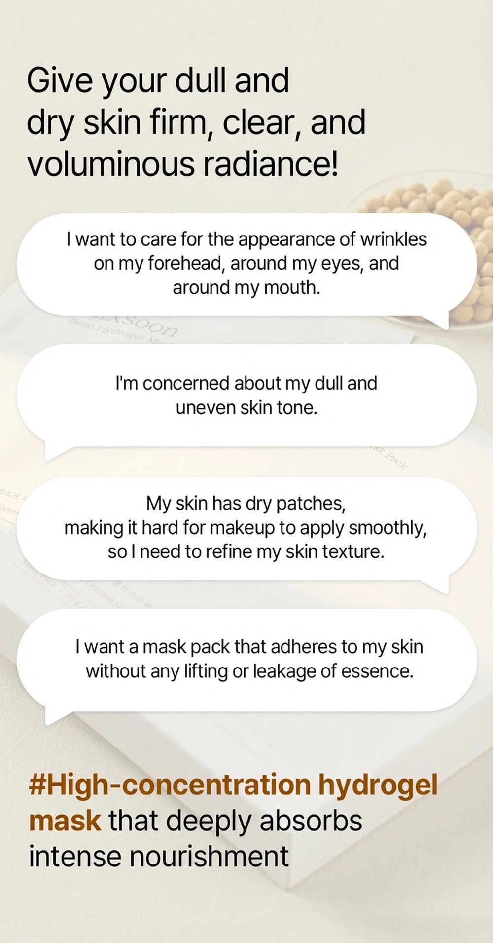 mixsoon Bean Collagen Hydrogel Mask 1.23 Net Wt. oz. (1.23 oz.(35g)) x 5ea detail 2