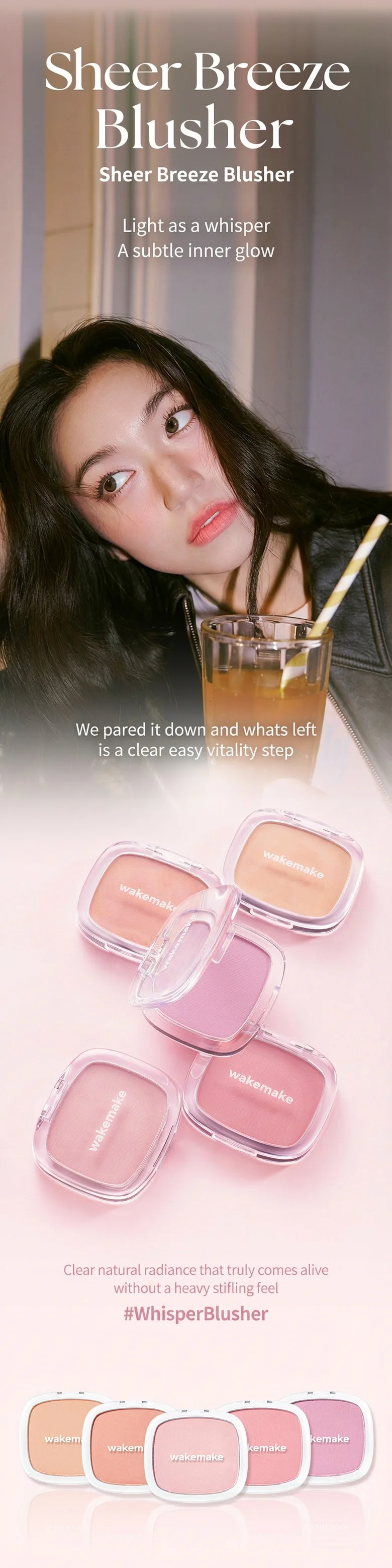 [6colors] WAKE MAKE Sheer Breeze Blusher 0.17 oz.(5g) detail 3