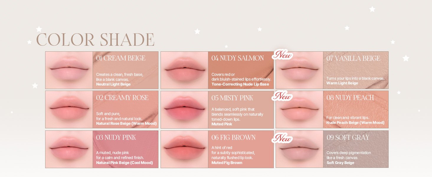 [6colors] Heart Percent Dote On Mood All Cover Lip Base 0.144 oz.(4.1g) detail 5