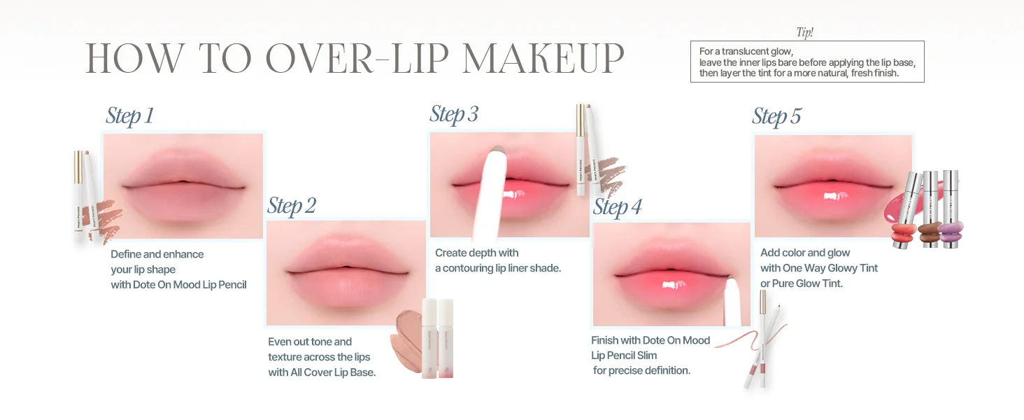 [6colors] Heart Percent Dote On Mood All Cover Lip Base 0.144 oz.(4.1g) detail 6