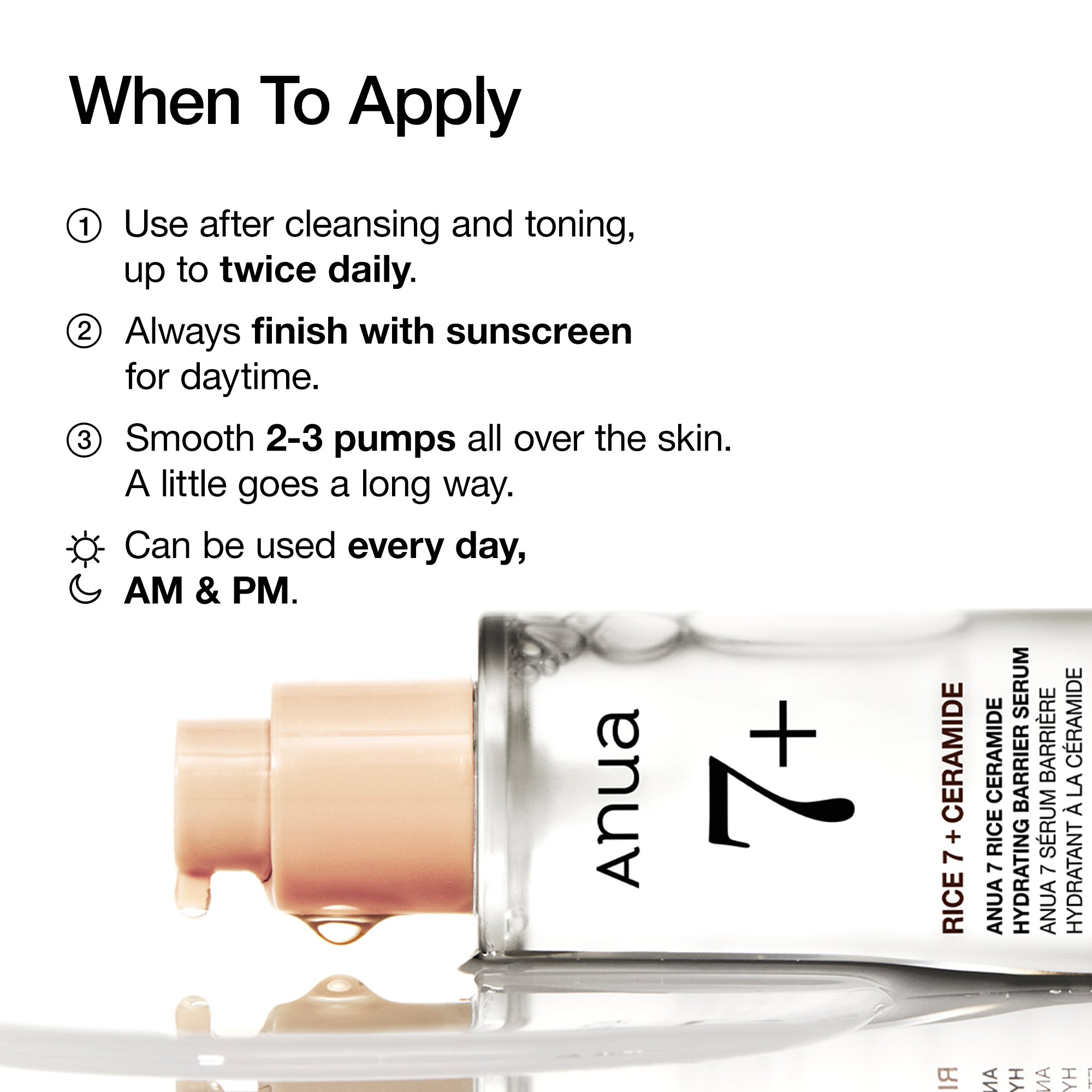 Anua 7 Rice Ceramide Hydrating Barrier Serum 1.69 fl. oz.(50ml) detail 6