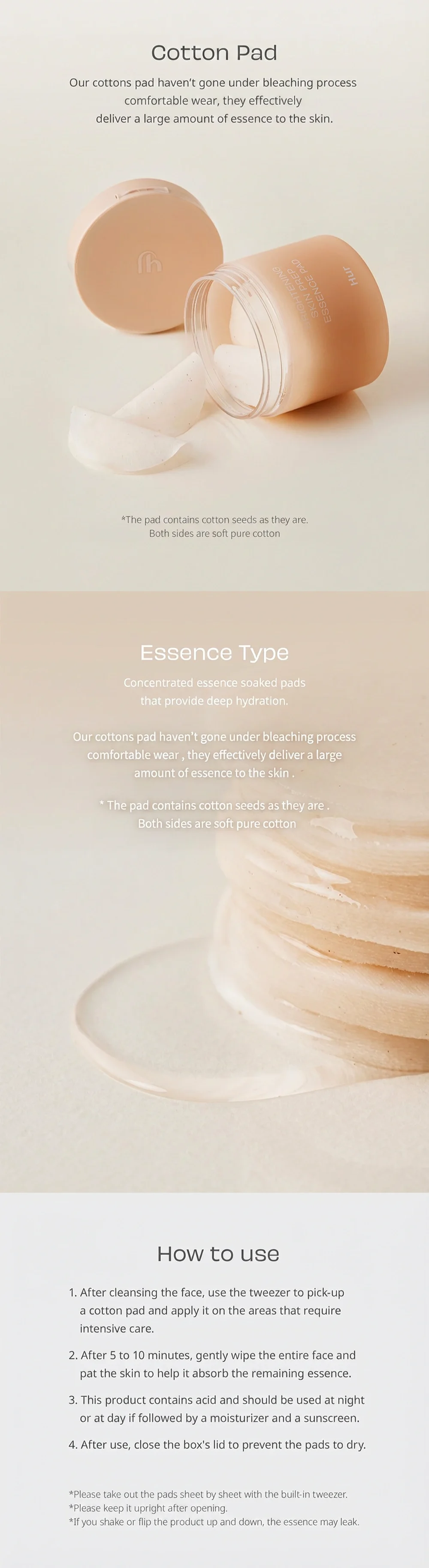 House of Hur Brightening Skin Prep Essence Pad 4.73 fl. oz.(140ml) x 70ea detail 2