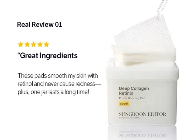 SUNGBOON EDITOR Deep Collagen Retinol Power Boosting Pad 5.07 fl. oz.(150ml) x 100ea detail 10