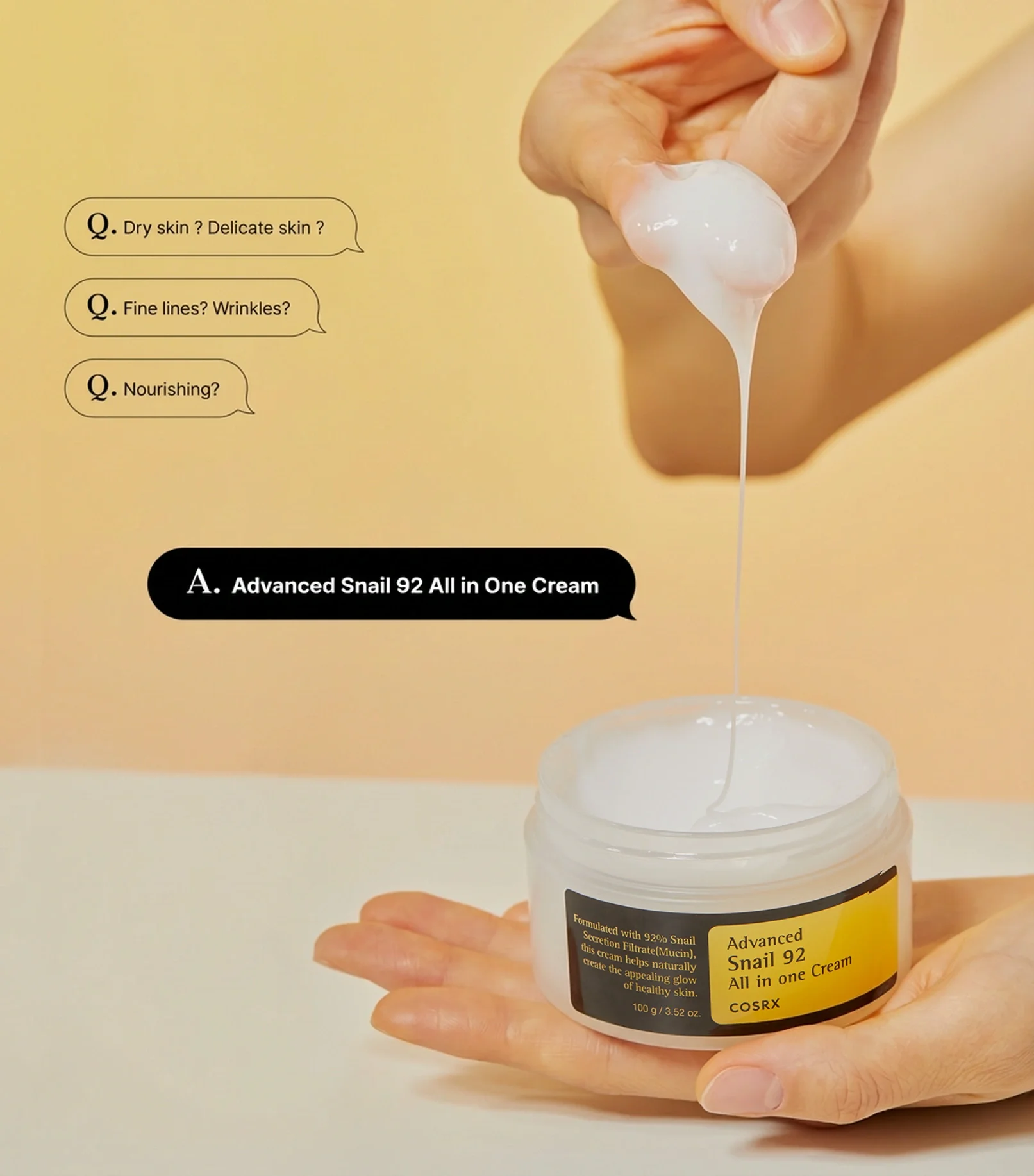 COSRX Advanced Snail 92 All In One Cream 3.52 oz.(100g) detail 2