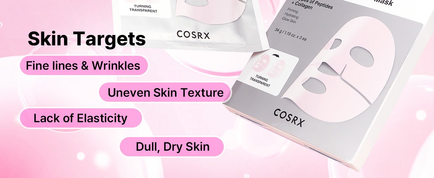 COSRX The Peptide Collagen Lifting Glow Hydrogel Mask 1.19 oz.(34g) x 3ea detail 2