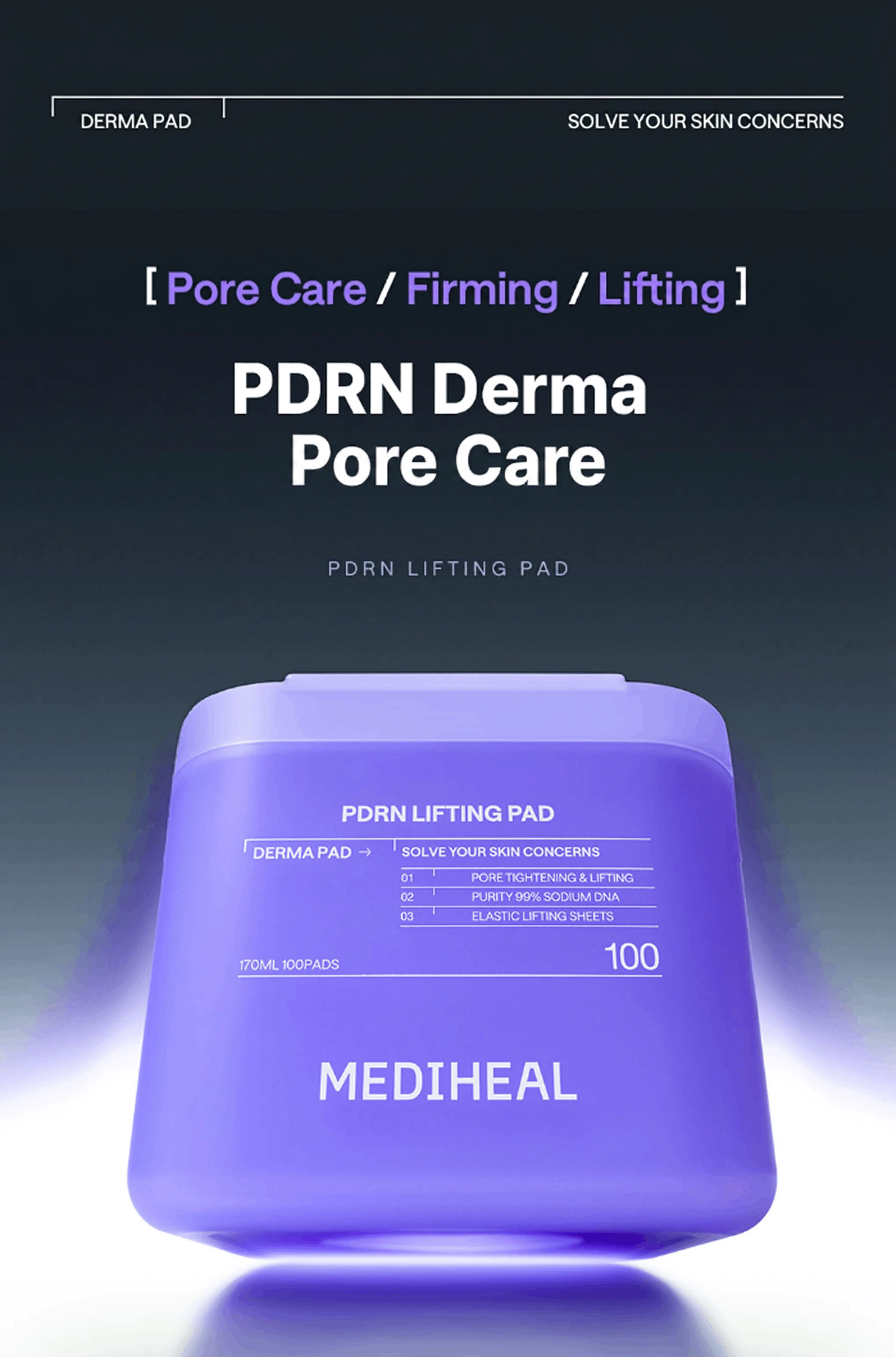 MEDIHEAL PDRN Lifting Pad 100 Pad 5.74 fl. oz.(170ml) detail 1