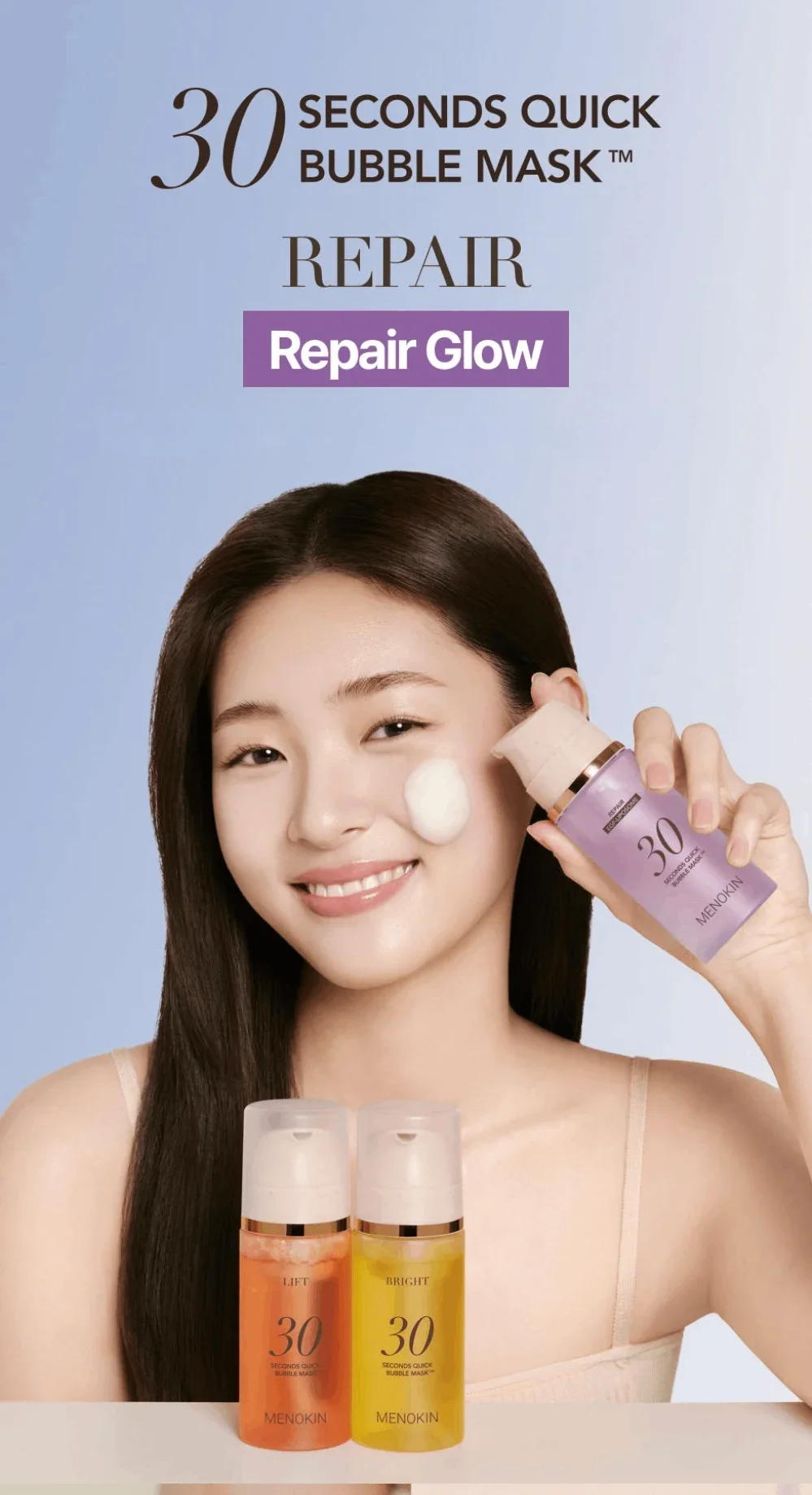 Menokin 30s Quick Bubble Mask Repair 3.21 fl. oz.(95ml) detail 1