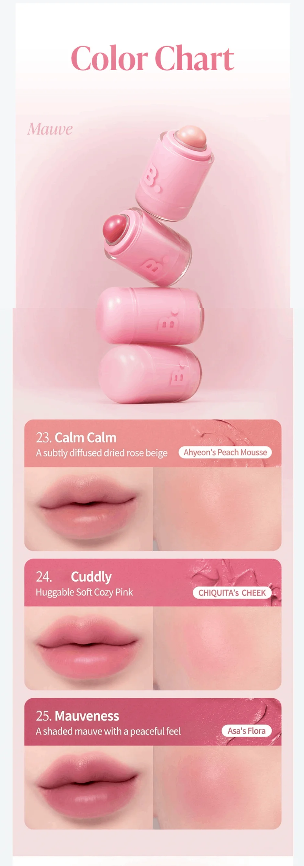 [20colors] BANILA CO Romantic Blush Lip & Cheek 0.13 oz.(3.7g) detail 1