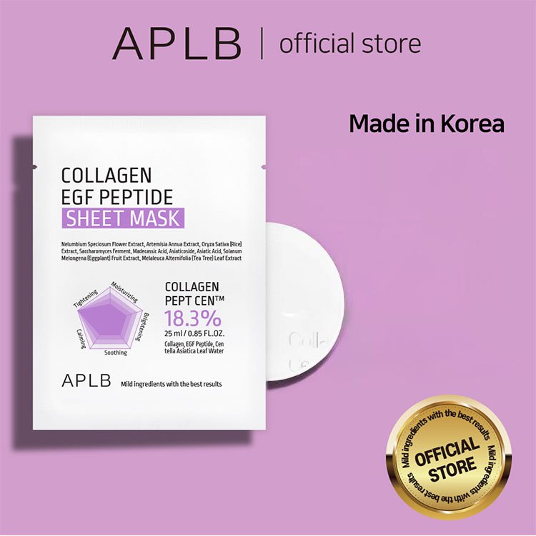 APLB Collagen Egf Peptide Sheet Mask 0.85 fl. oz.(25ml) x 10ea detail 1