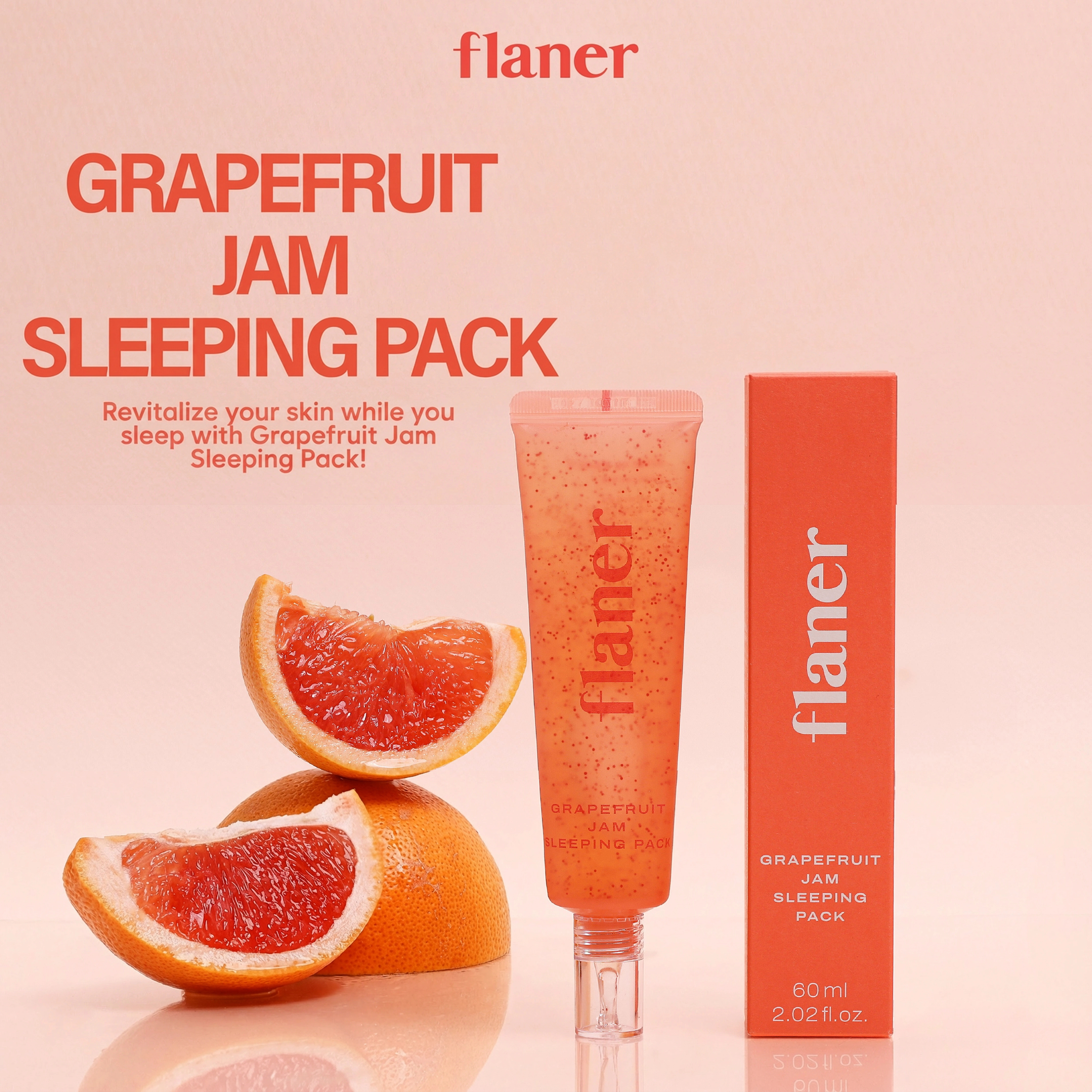 flaner Grapefruit Jam Sleeping Pack 2.02 fl. oz.(60ml) detail 1