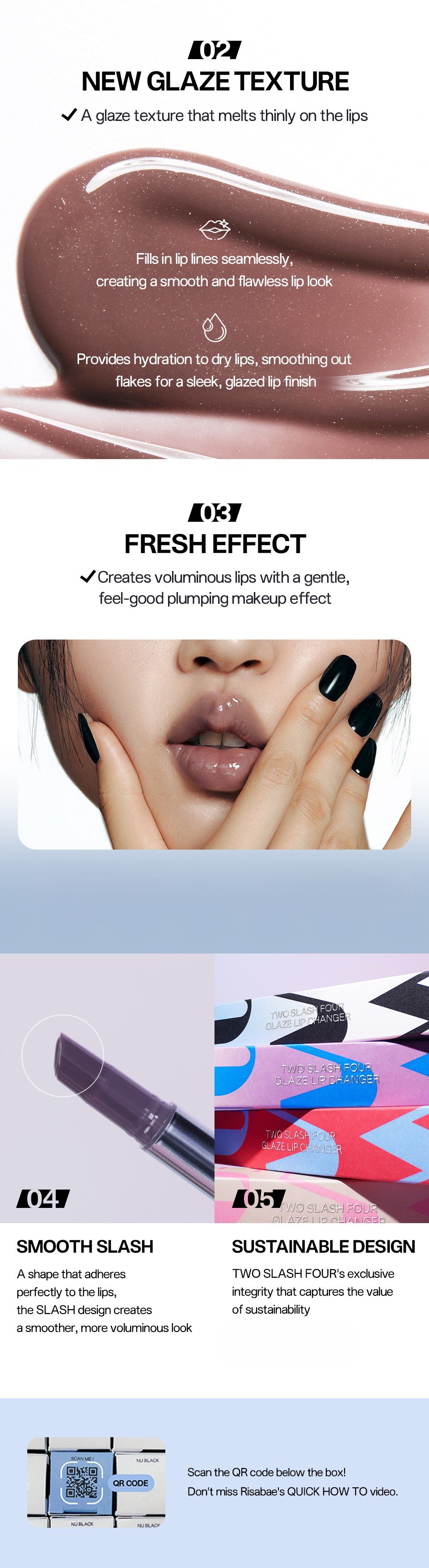 [4colors] TWO SLASH FOUR Glaze Lip Changer 0.095 oz.(2.7g) detail 6