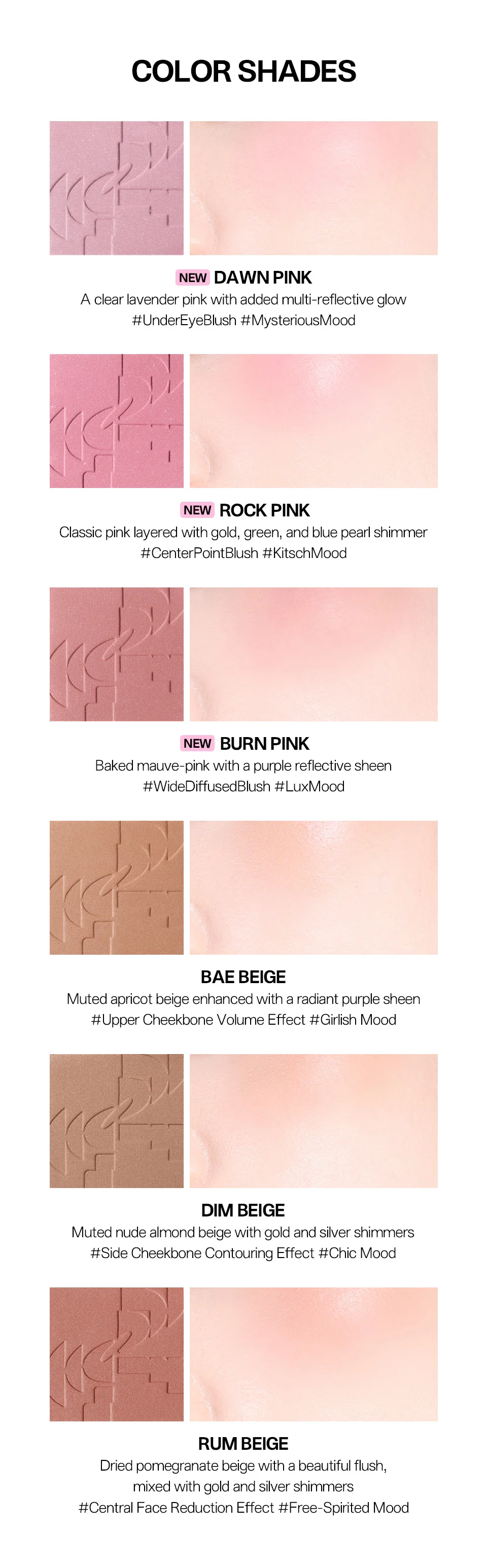 [6colors] TWO SLASH FOUR All Over Face Blush 0.19 oz.(5.5g) detail 6