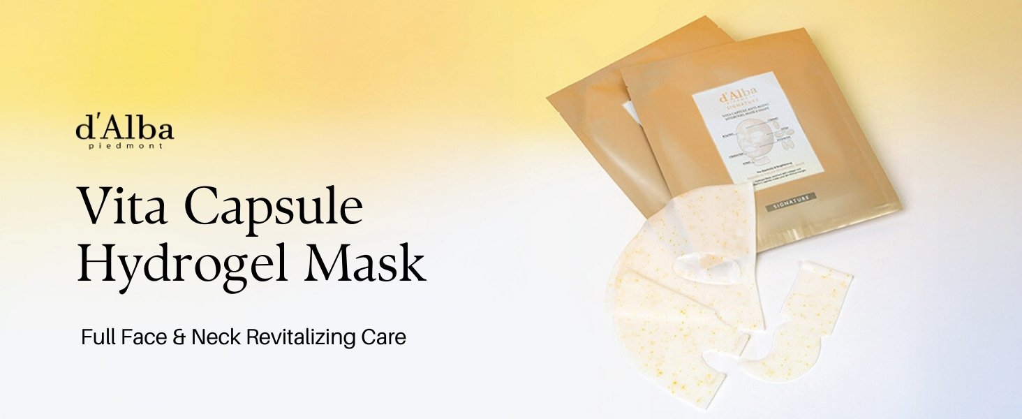 d'Alba Signature Vita Capsule Anti-aging Collagen Hydrogel Mask 8 Shape 1.55 oz.(44g) x 4ea detail 1
