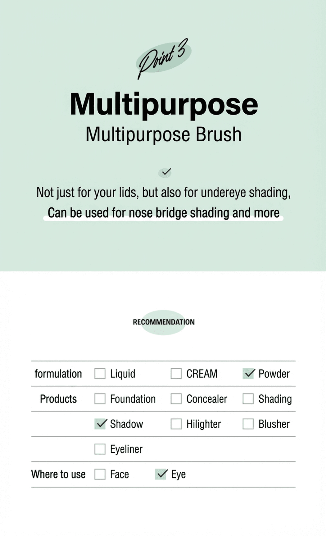 Fillimilli Base Blending Eyeshadow Brush 537 (1ea) detail 4