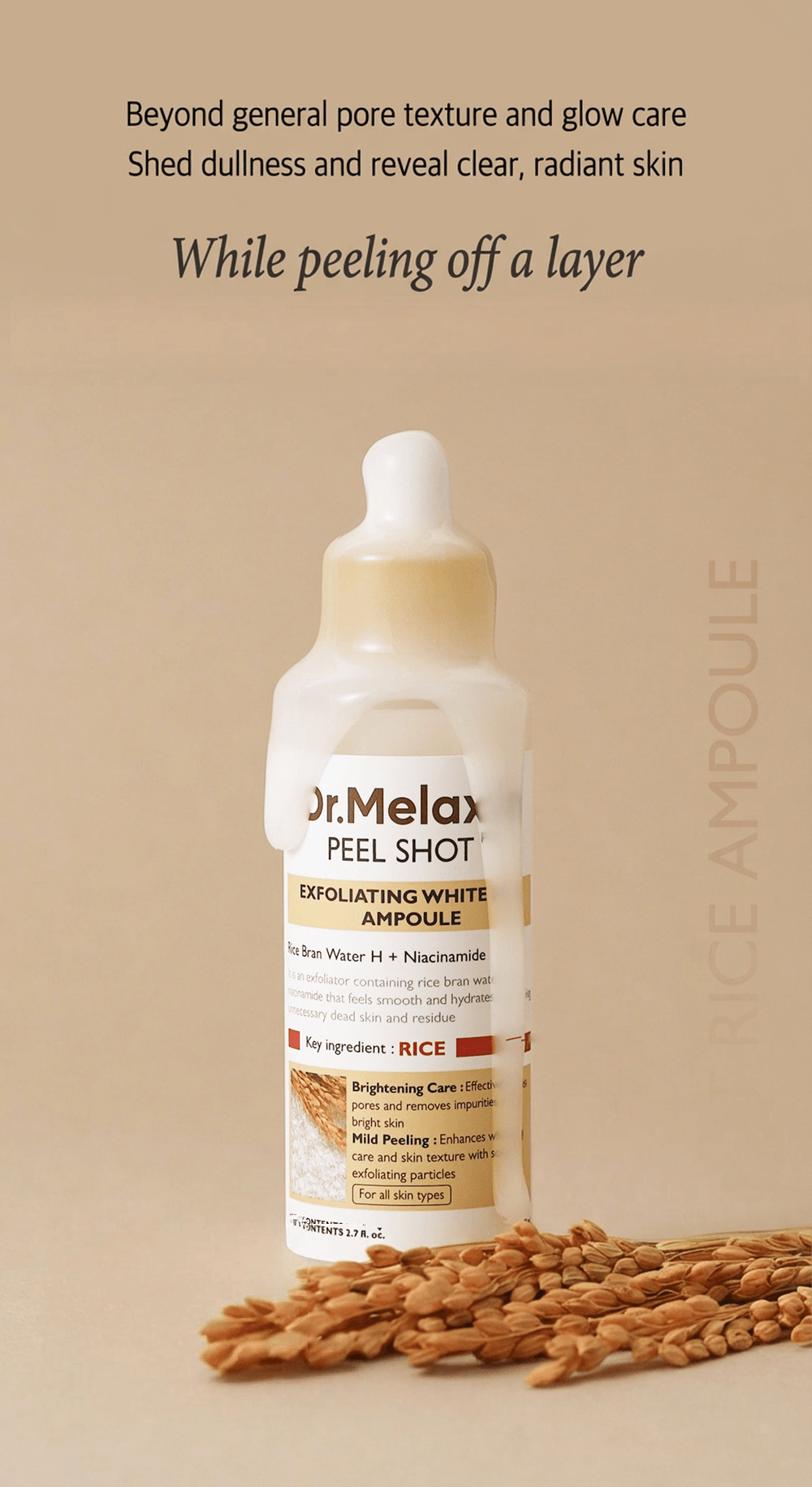 Dr.Melaxin Peel Shot Exfoliating White Rice Ampoule 2.7 fl. oz.(80ml) detail 2